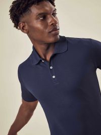 Sportliches Poloshirt Herren Dunkelblau Regular Fit für Arbeit in Thermen, Wellness und Gastronomie